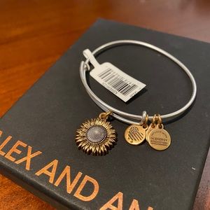 Alex & Ani Sunflower Charm Bangle - NWT